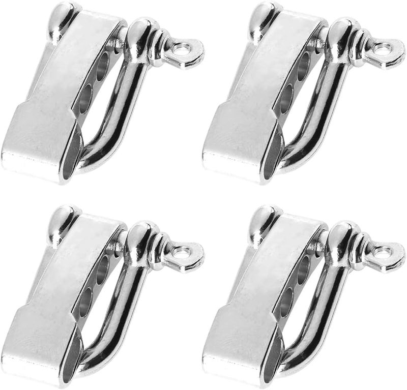 Silver 4Pcs Adjustable D Shackles High Strength Alloy Buckles For Outdoor Rope Paracord - Image 1